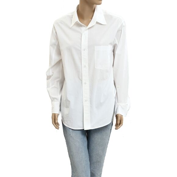Citizens Of Humanity Kayla Shirt Tunic Top Buttondown Long Sleeve White S 283497 - Picture 7 of 11